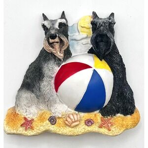 Willabee &‎ Ward Schnauzer Dog Breed Beach Scene Refrigerator Magnet
